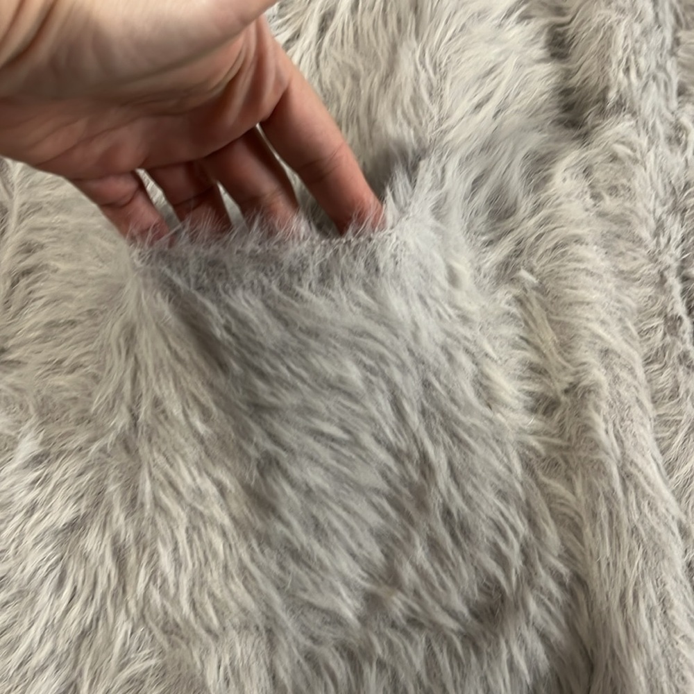 Free People Gray Soft Furry Jacket Size Small - Picture 3 of 8